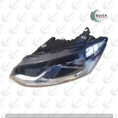 VW POLO 6R 2014- PASSENGER SIDE LEFT BLACK HALOGEN HEADLIGHT WITH MOTOR