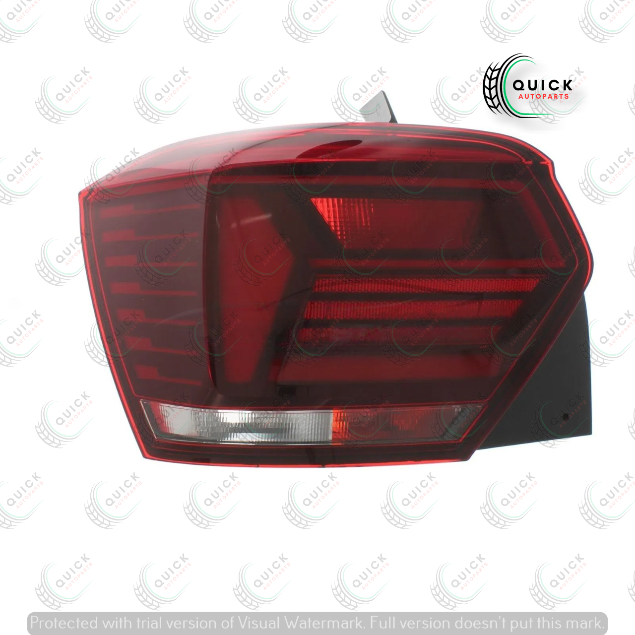 VW Polo 2017-2022 Dark Red Tail Light Passenger Side 2G0945095C
