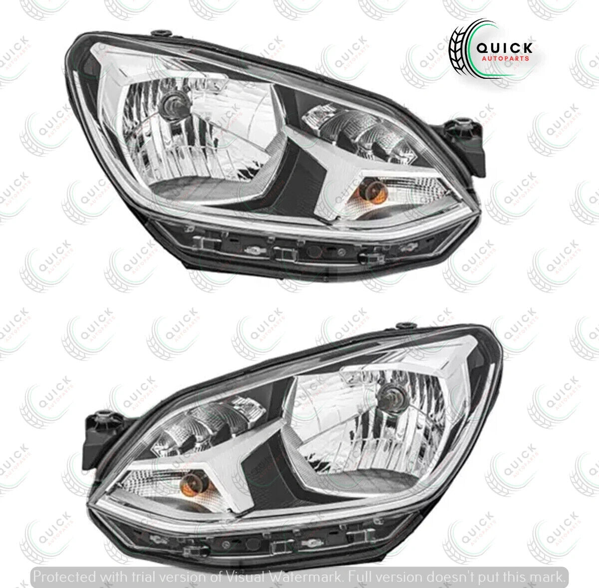 VW UP 2012-2016 Chrome Headlight Pair Of Left & Right Side 1S2941015L 1S2941016L