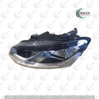VW POLO 6R 2014- PASSENGER SIDE LEFT BLACK HALOGEN HEADLIGHT WITH MOTOR
